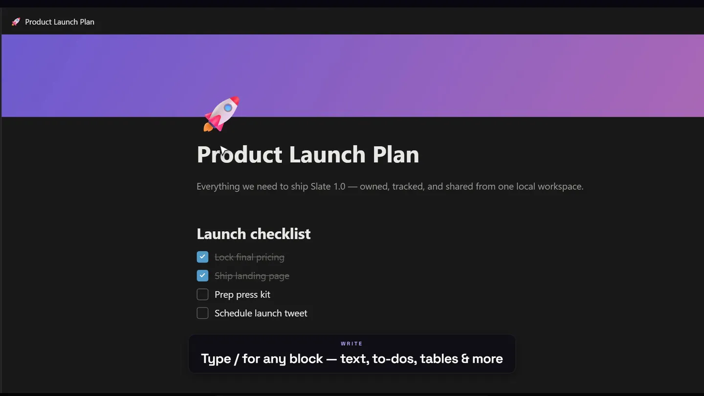 Slate screenshot